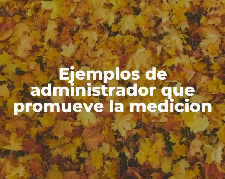 Ejemplos de administrador que promueve la medicion