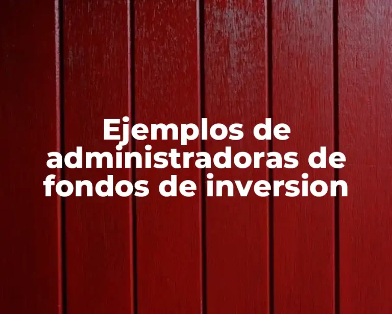 Ejemplos de administradoras de fondos de inversion