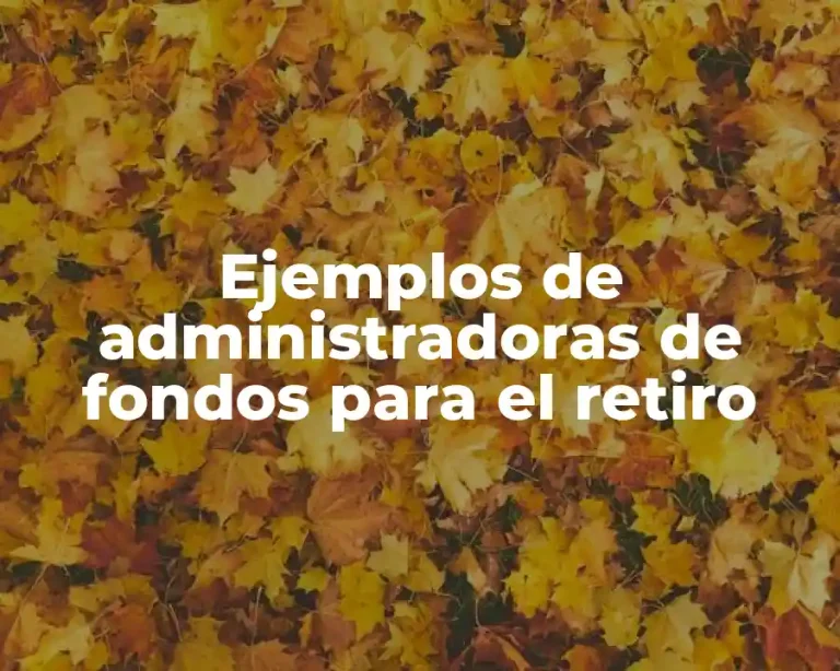 Ejemplos de administradoras de fondos para el retiro