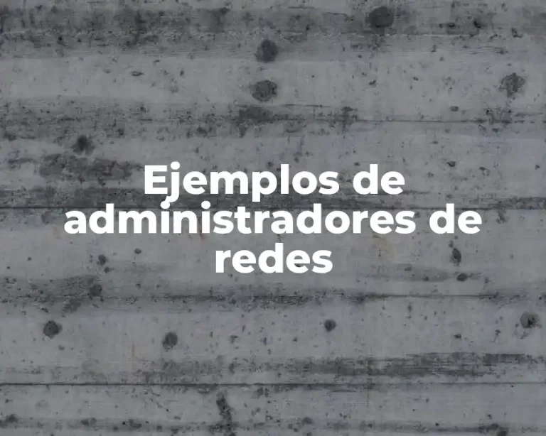 Ejemplos de administradores de redes
