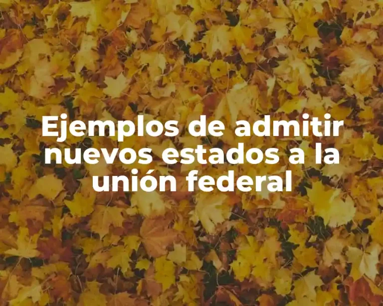 Ejemplos de admitir nuevos estados a la unión federal