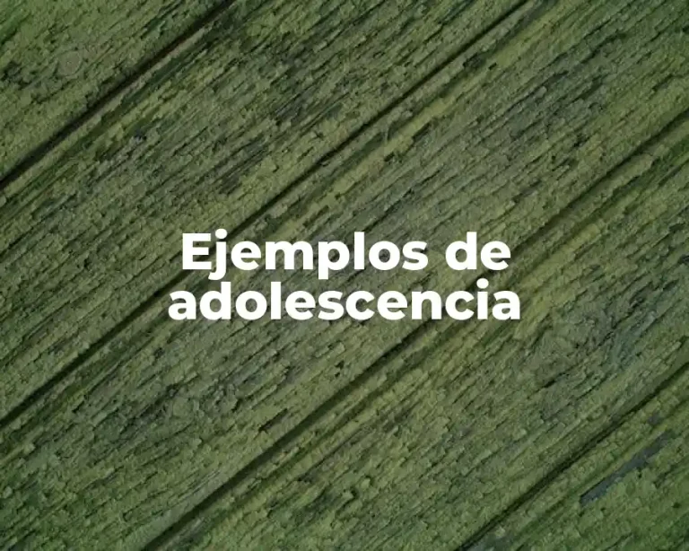 Ejemplos de adolescencia