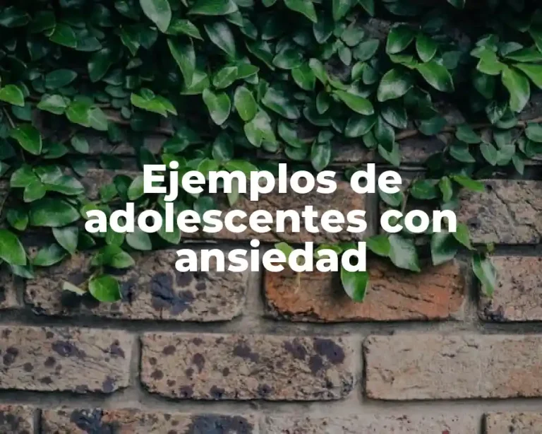 Ejemplos de adolescentes con ansiedad