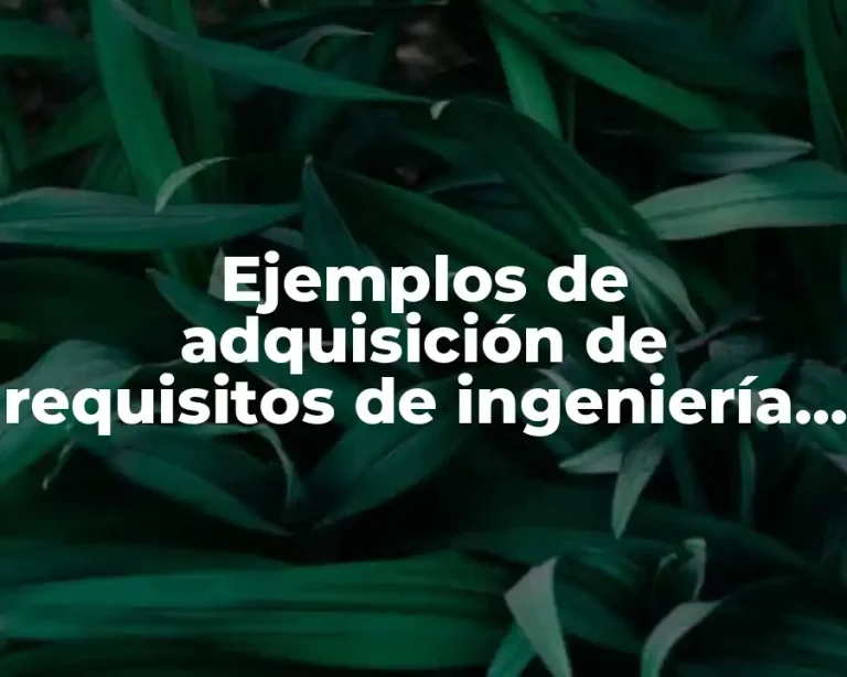 Ejemplos de adquisición de requisitos de ingeniería de software
