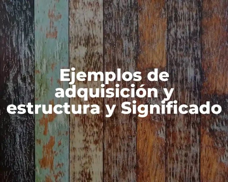 Ejemplos de adquisición y estructura y Significado