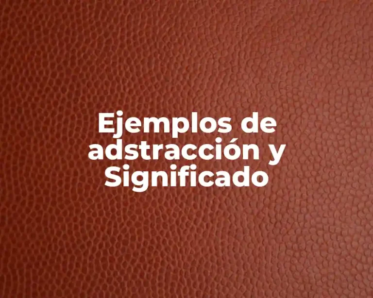 Ejemplos de adstracción y Significado