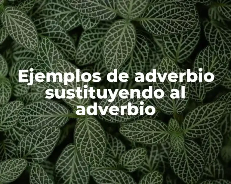Ejemplos de adverbio sustituyendo al adverbio