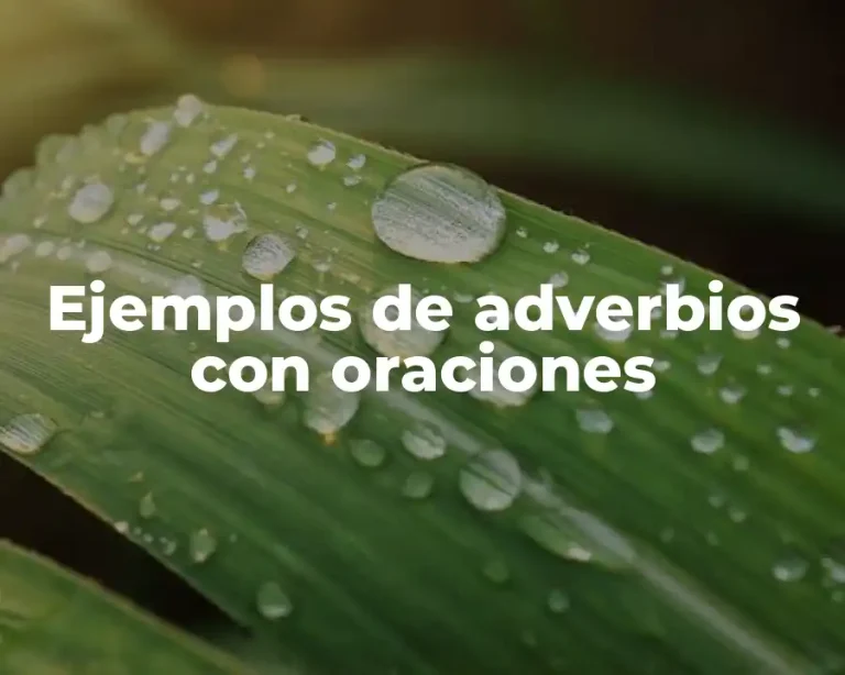 Ejemplos de adverbios con oraciones