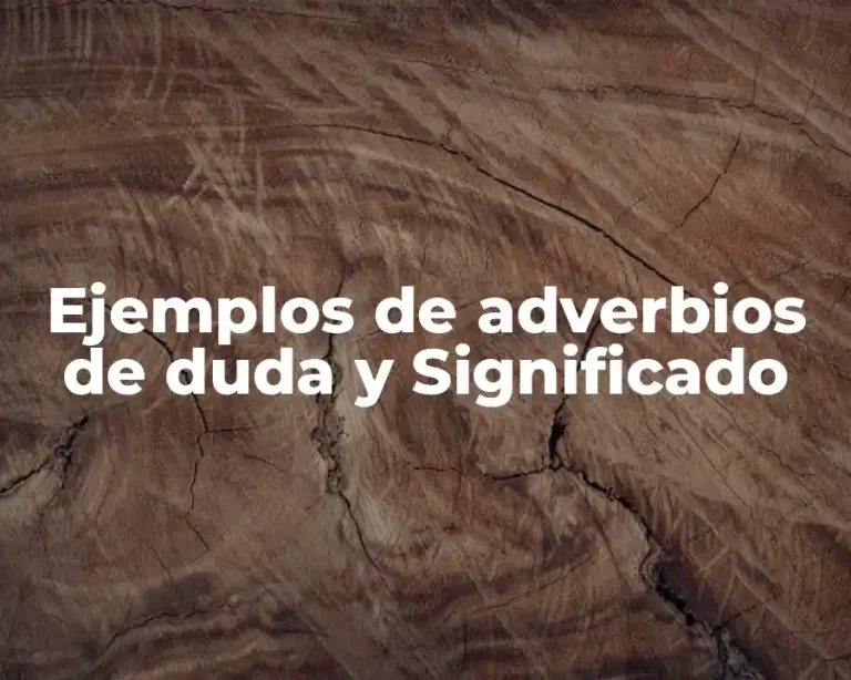 Ejemplos de adverbios de duda y Significado