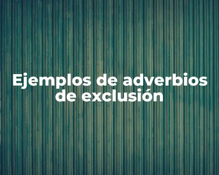 Ejemplos de adverbios de exclusión