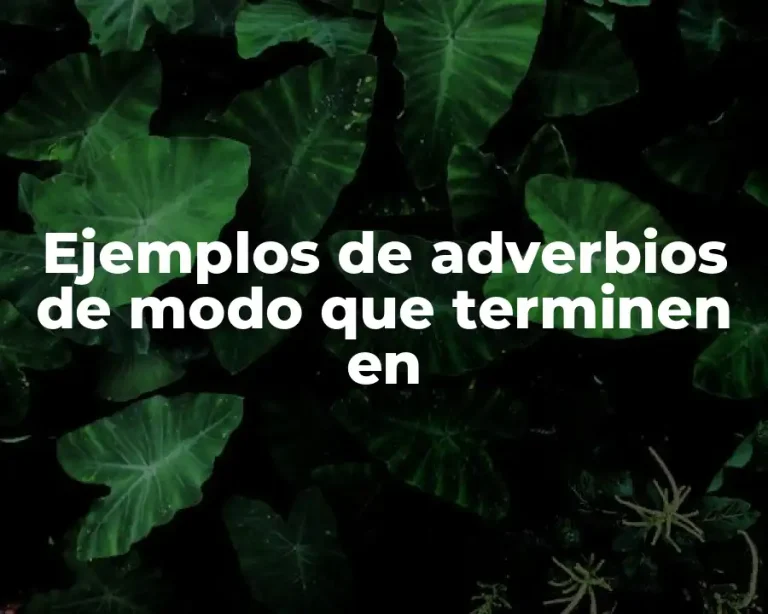 Ejemplos de adverbios de modo que terminen en
