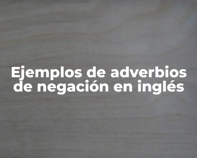 Ejemplos de adverbios de negación en inglés