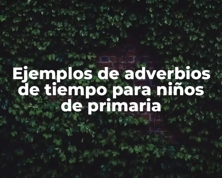 Ejemplos de adverbios de tiempo para niños de primaria