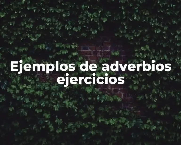 Ejemplos de adverbios ejercicios