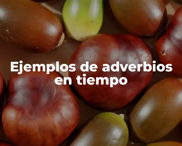 Ejemplos de adverbios en tiempo