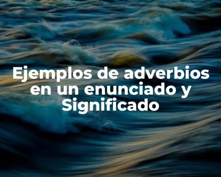 Ejemplos de adverbios en un enunciado y Significado