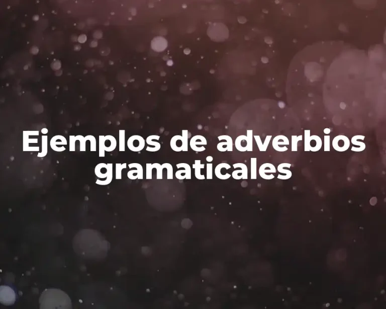 Ejemplos de adverbios gramaticales