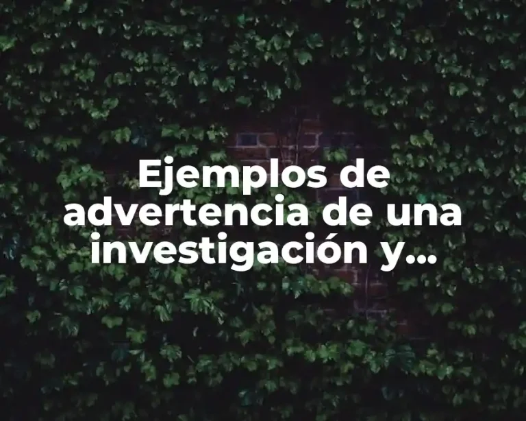 Ejemplos de advertencia de una investigación y Significado