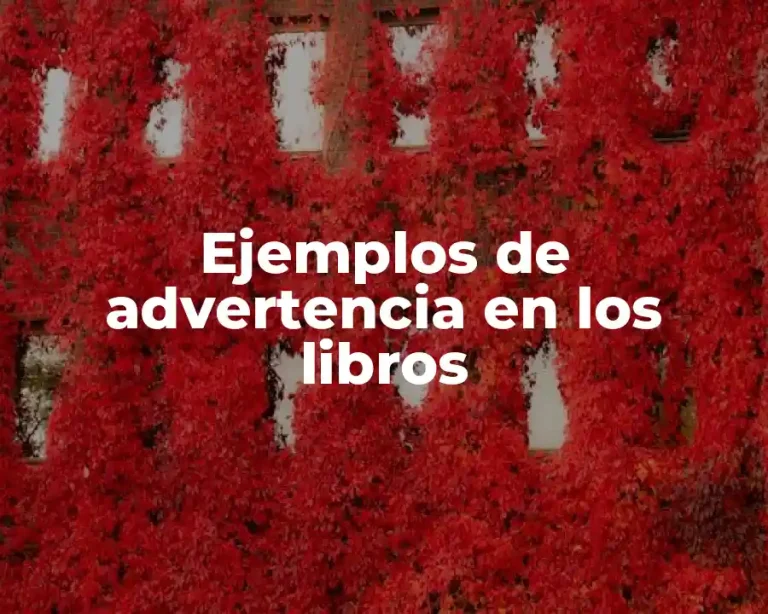 Ejemplos de advertencia en los libros