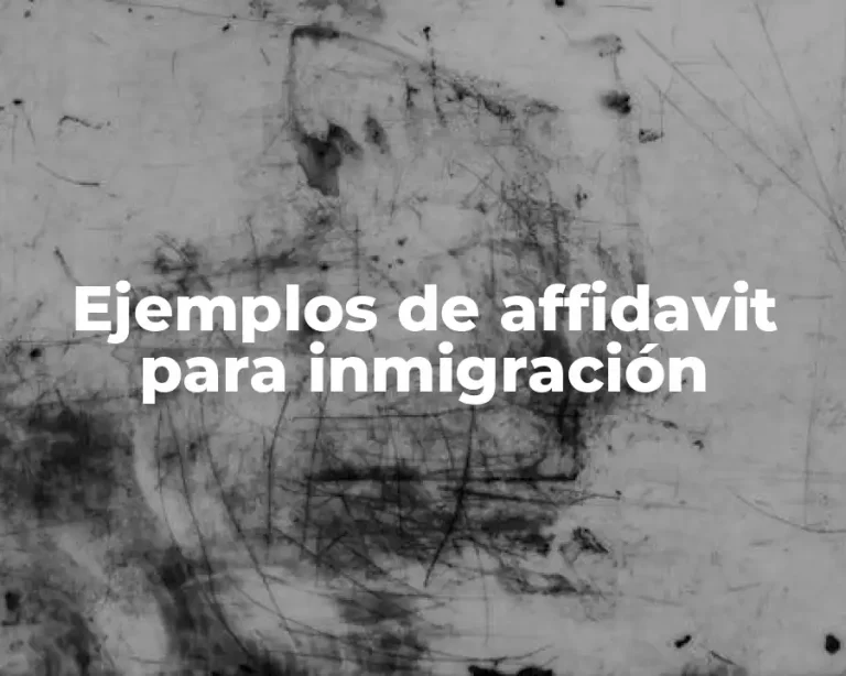 Ejemplos de affidavit para inmigración