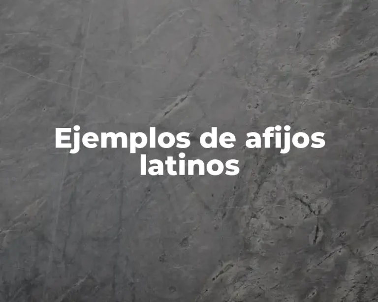 Ejemplos de afijos latinos
