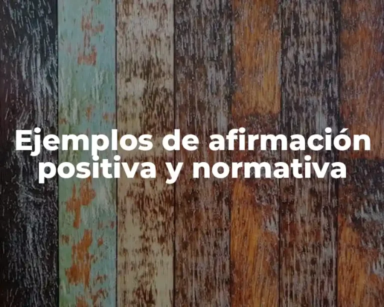 Ejemplos de afirmación positiva y normativa