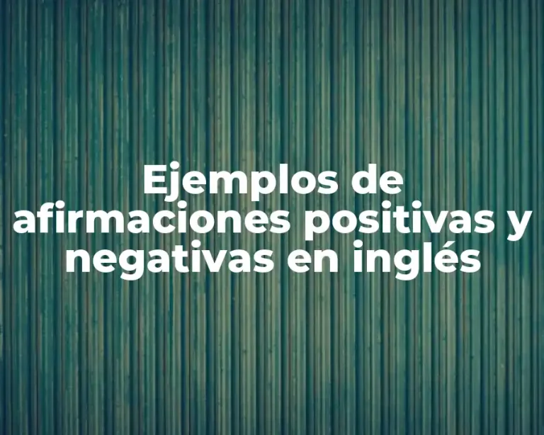 Ejemplos de afirmaciones positivas y negativas en inglés