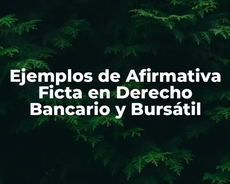 Ejemplos de Afirmativa Ficta en Derecho Bancario y Bursátil