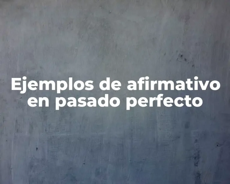 Ejemplos de afirmativo en pasado perfecto