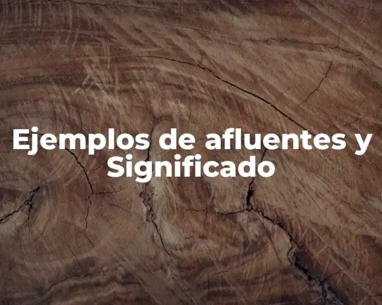 Ejemplos de afluentes y Significado