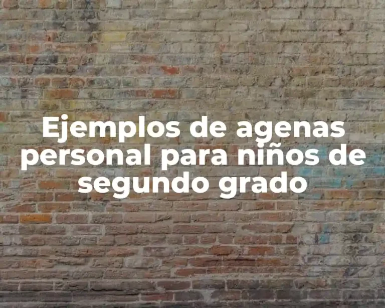 Ejemplos de agenas personal para niños de segundo grado