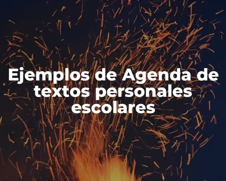 Ejemplos de Agenda de textos personales escolares