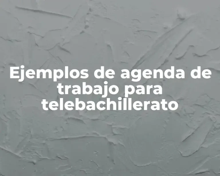 Ejemplos de agenda de trabajo para telebachillerato