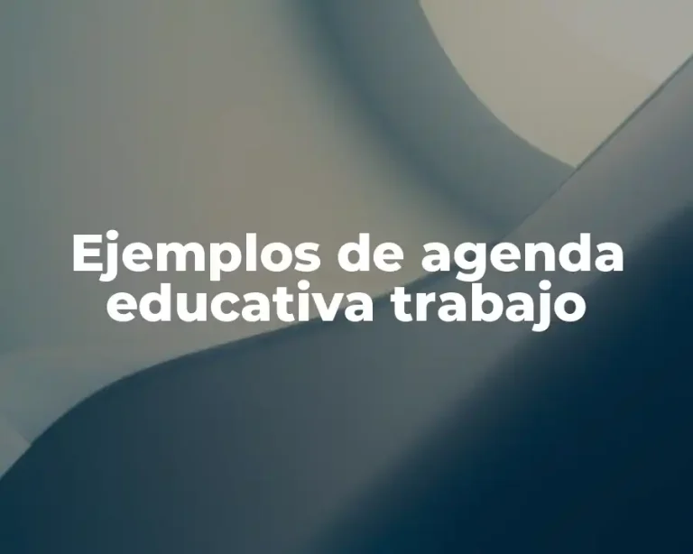 Ejemplos de agenda educativa trabajo