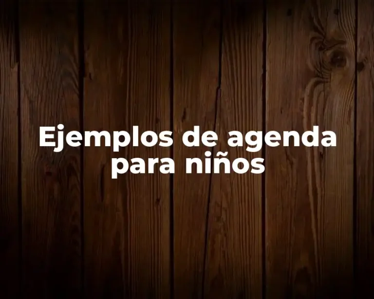 Ejemplos de agenda para niños