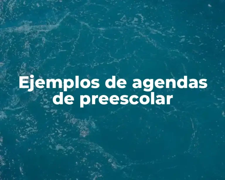 Ejemplos de agendas de preescolar