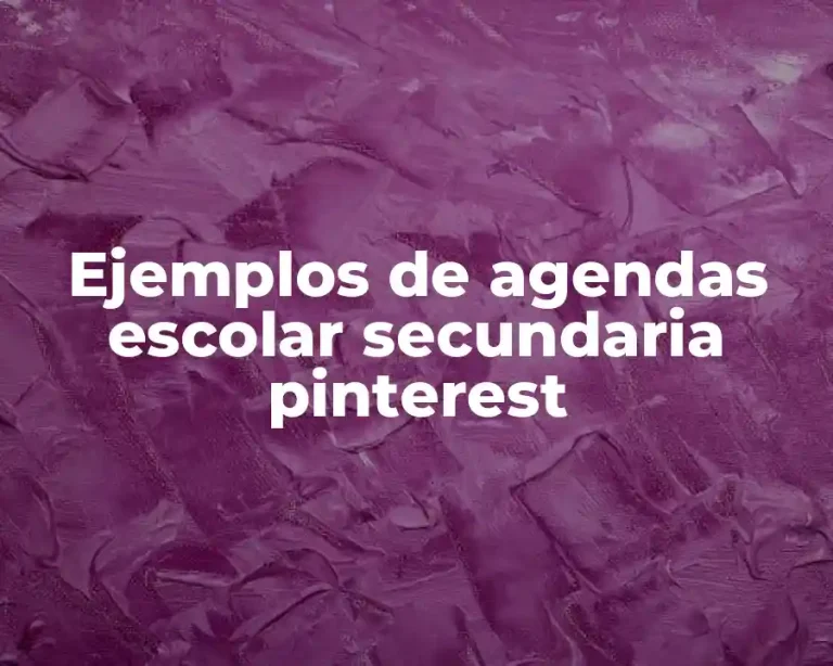Ejemplos de agendas escolar secundaria pinterest