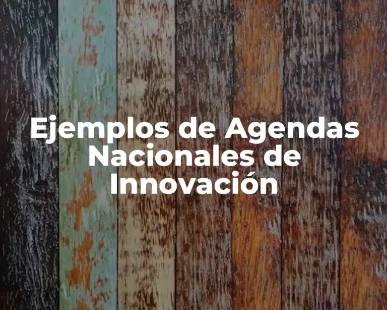 Ejemplos de Agendas Nacionales de Innovación