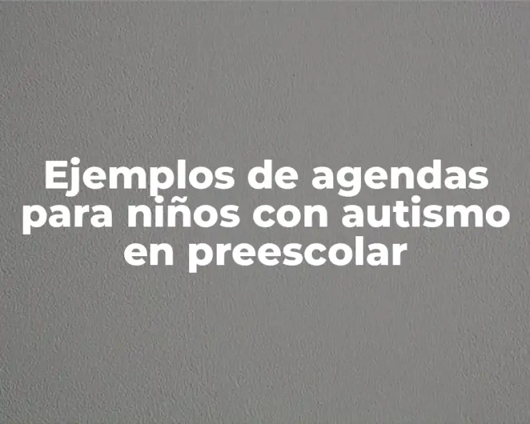 Ejemplos de agendas para niños con autismo en preescolar