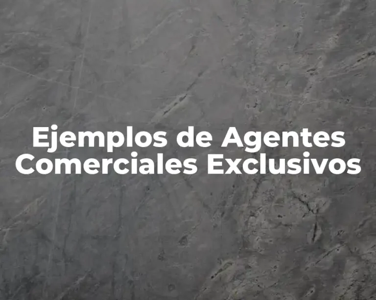 Ejemplos de Agentes Comerciales Exclusivos