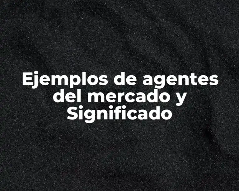 Ejemplos de agentes del mercado y Significado