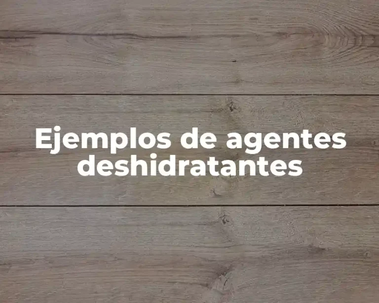 Ejemplos de agentes deshidratantes