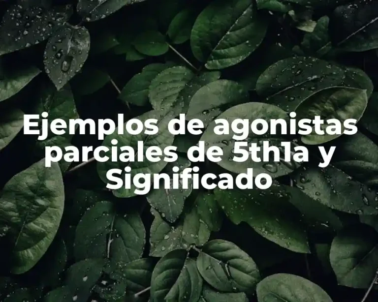 Ejemplos de agonistas parciales de 5th1a y Significado