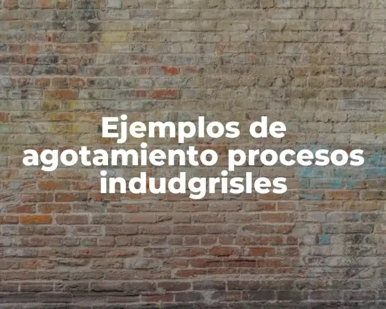 Ejemplos de agotamiento procesos indudgrisles