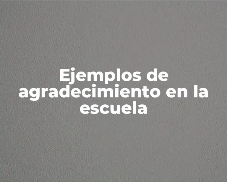 Ejemplos de agradecimiento en la escuela
