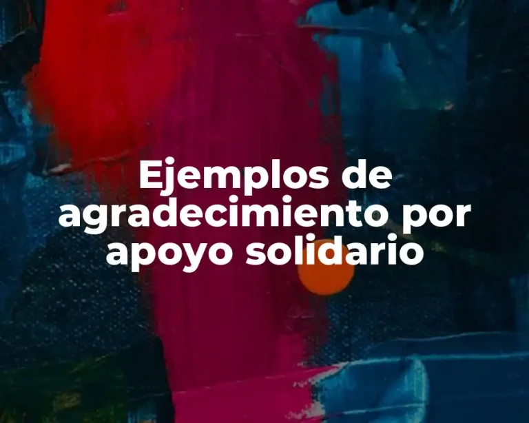 Ejemplos de agradecimiento por apoyo solidario