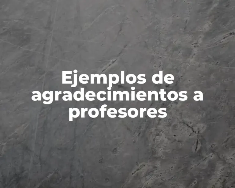 Ejemplos de agradecimientos a profesores