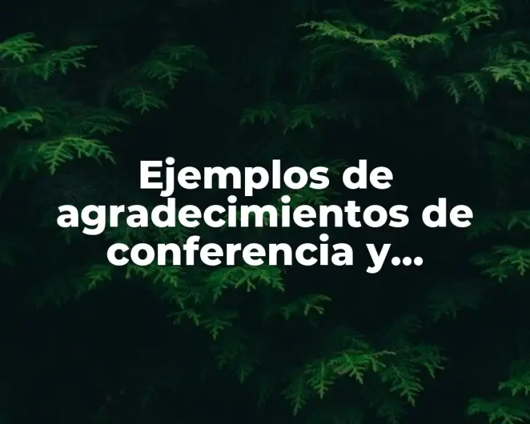 Ejemplos de agradecimientos de conferencia y Significado
