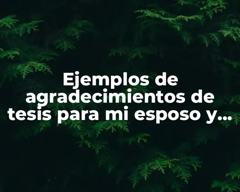 Ejemplos de agradecimientos de tesis para mi esposo y Significado
