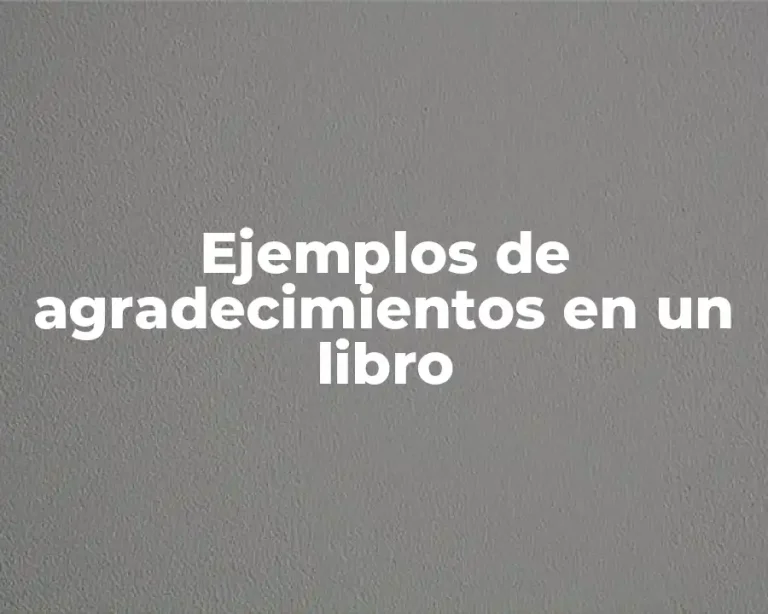 Ejemplos de agradecimientos en un libro